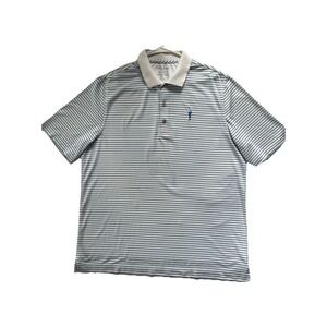 BOBBY JONES X-H20 Polo Shirt Men's Blue Striped Preppy Golf Outdoor‎ XL